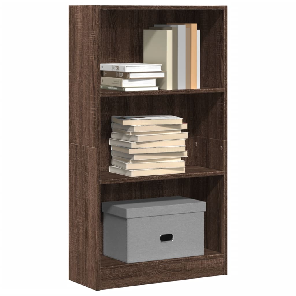 Βιβλιοθήκη Καφέ Δρυς 60x24x109 εκ. από Επεξεργασμένο Ξύλο