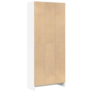 Βιβλιοθήκη Λευκή 60x24x143 εκ. από Επεξεργασμένο Ξύλο - Pakobazaar