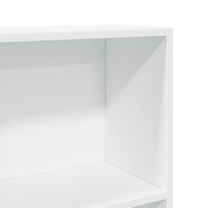 Βιβλιοθήκη Λευκή 60x24x143 εκ. από Επεξεργασμένο Ξύλο - Pakobazaar