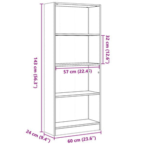 Βιβλιοθήκη Sonoma Δρυς 60x24x143 εκ. από Επεξεργασμένο Ξύλο - Pakobazaar