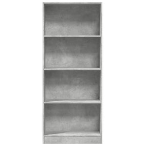 Βιβλιοθήκη Γκρι Σκυροδέματος 60x24x143 εκ. Επεξεργ. Ξύλο - Pakobazaar
