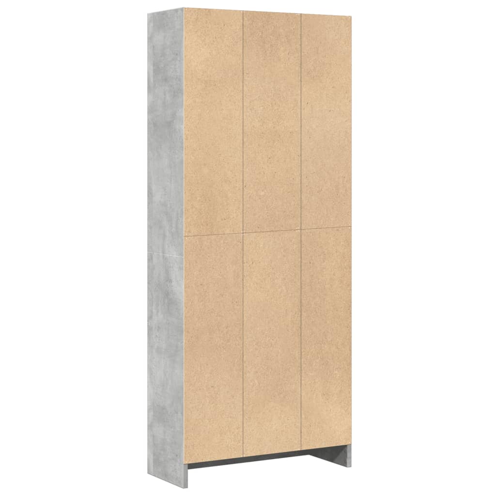 Βιβλιοθήκη Γκρι Σκυροδέματος 60x24x143 εκ. Επεξεργ. Ξύλο - Pakobazaar