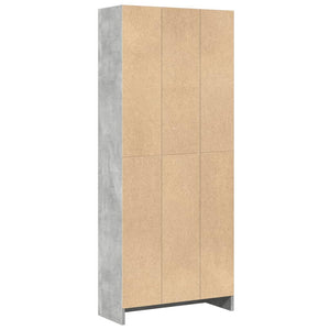 Βιβλιοθήκη Γκρι Σκυροδέματος 60x24x143 εκ. Επεξεργ. Ξύλο - Pakobazaar