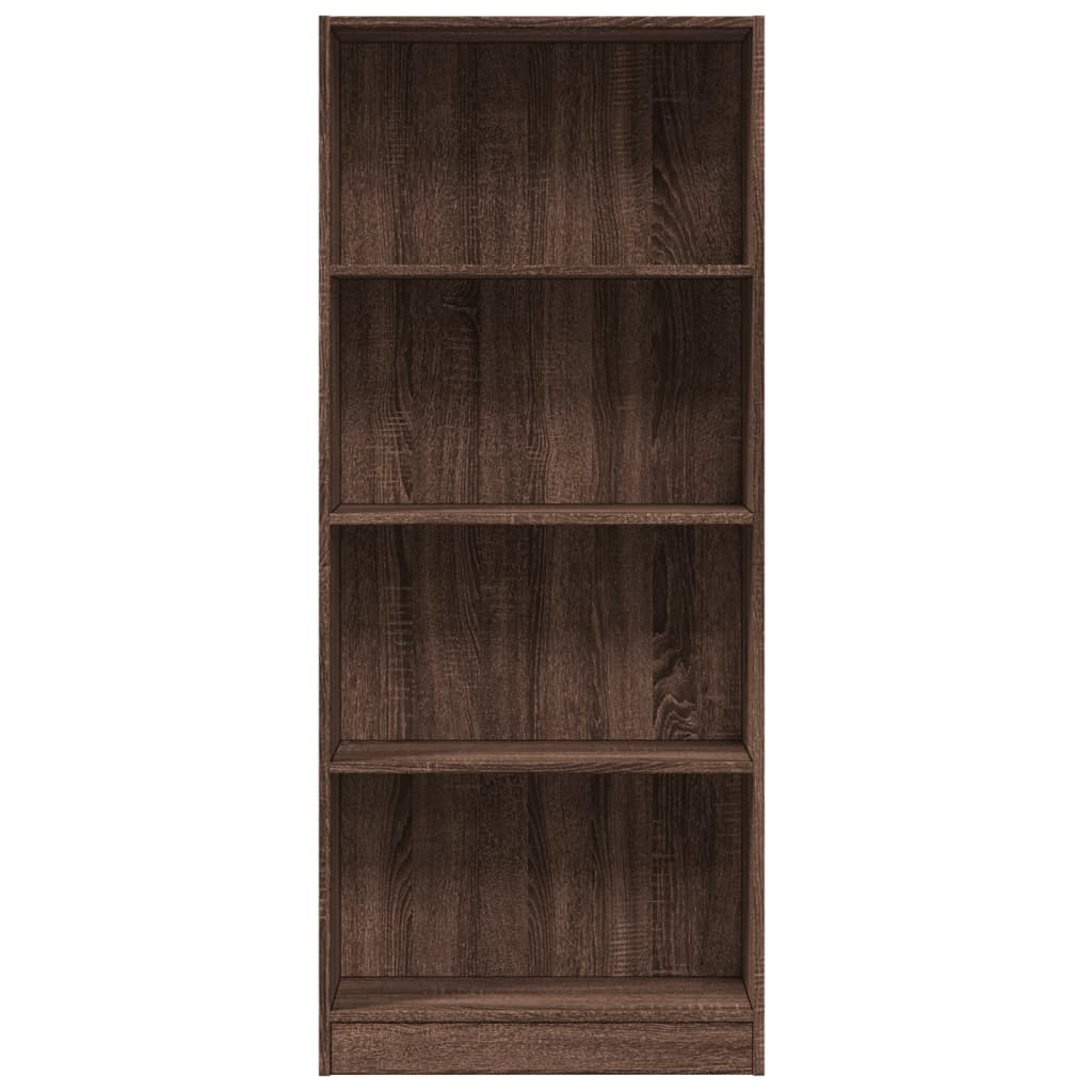 Βιβλιοθήκη Καφέ Δρυς 60x24x143 εκ. από Επεξεργασμένο Ξύλο