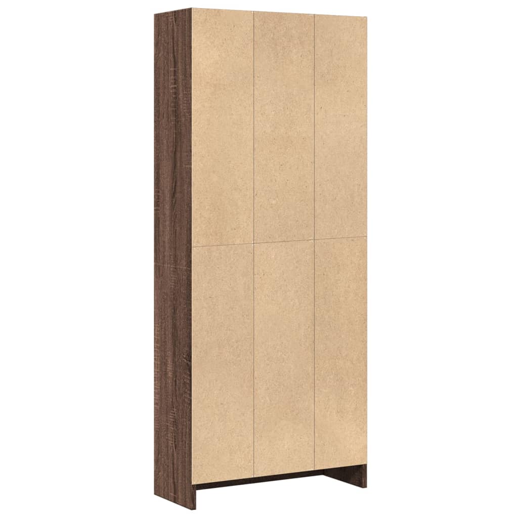 Βιβλιοθήκη Καφέ Δρυς 60x24x143 εκ. από Επεξεργασμένο Ξύλο