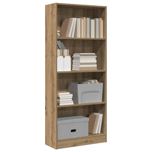 Βιβλιοθήκη Αρτισιανή Δρυς 60x24x143 εκ. από Επεξεργασμένο Ξύλο - Pakobazaar