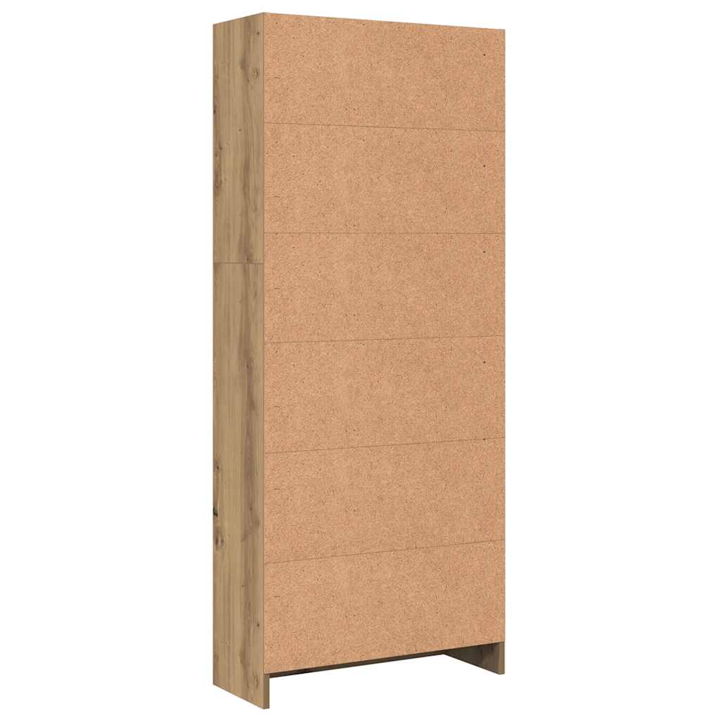 Βιβλιοθήκη Αρτισιανή Δρυς 60x24x143 εκ. από Επεξεργασμένο Ξύλο - Pakobazaar