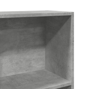 Βιβλιοθήκη Γκρι Σκυροδέματος 60x24x176 εκ. Επεξεργ. Ξύλο - Pakobazaar