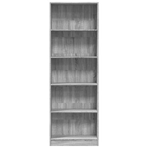 Βιβλιοθήκη Γκρι Sonoma 60x24x176 εκ. από Επεξεργασμένο Ξύλο - Pakobazaar