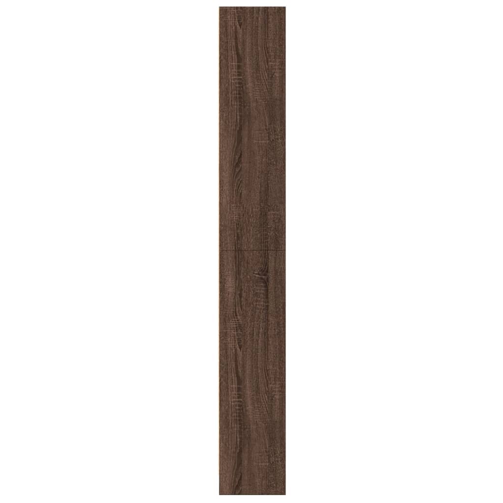 Βιβλιοθήκη Καφέ Δρυς 60x24x176 εκ. από Επεξεργασμένο Ξύλο