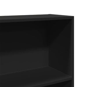 Βιβλιοθήκη Μαύρο 80x24x109 εκ. από Επεξεργασμένο Ξύλο