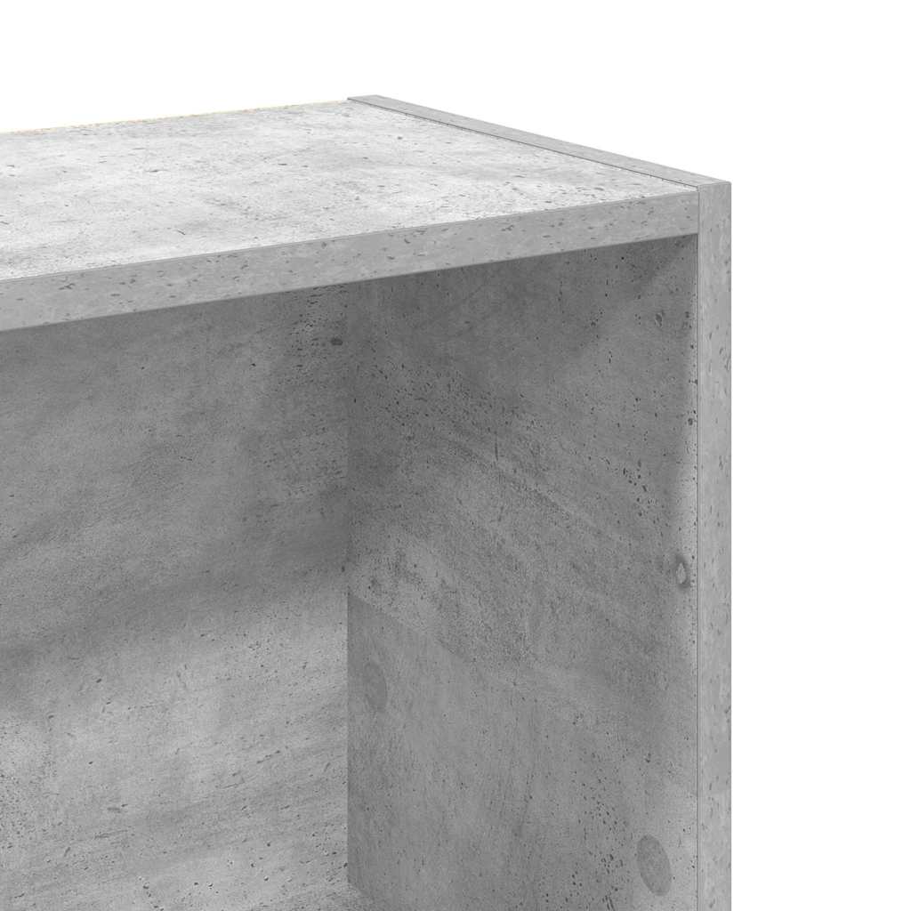 Βιβλιοθήκη Γκρι Σκυροδέματος 80x24x109 εκ. Επεξεργ. Ξύλο