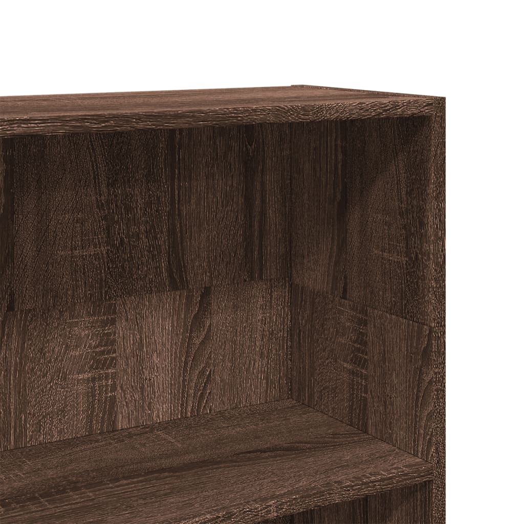 Βιβλιοθήκη Καφέ Δρυς 80x24x109 εκ. από Επεξεργασμένο Ξύλο