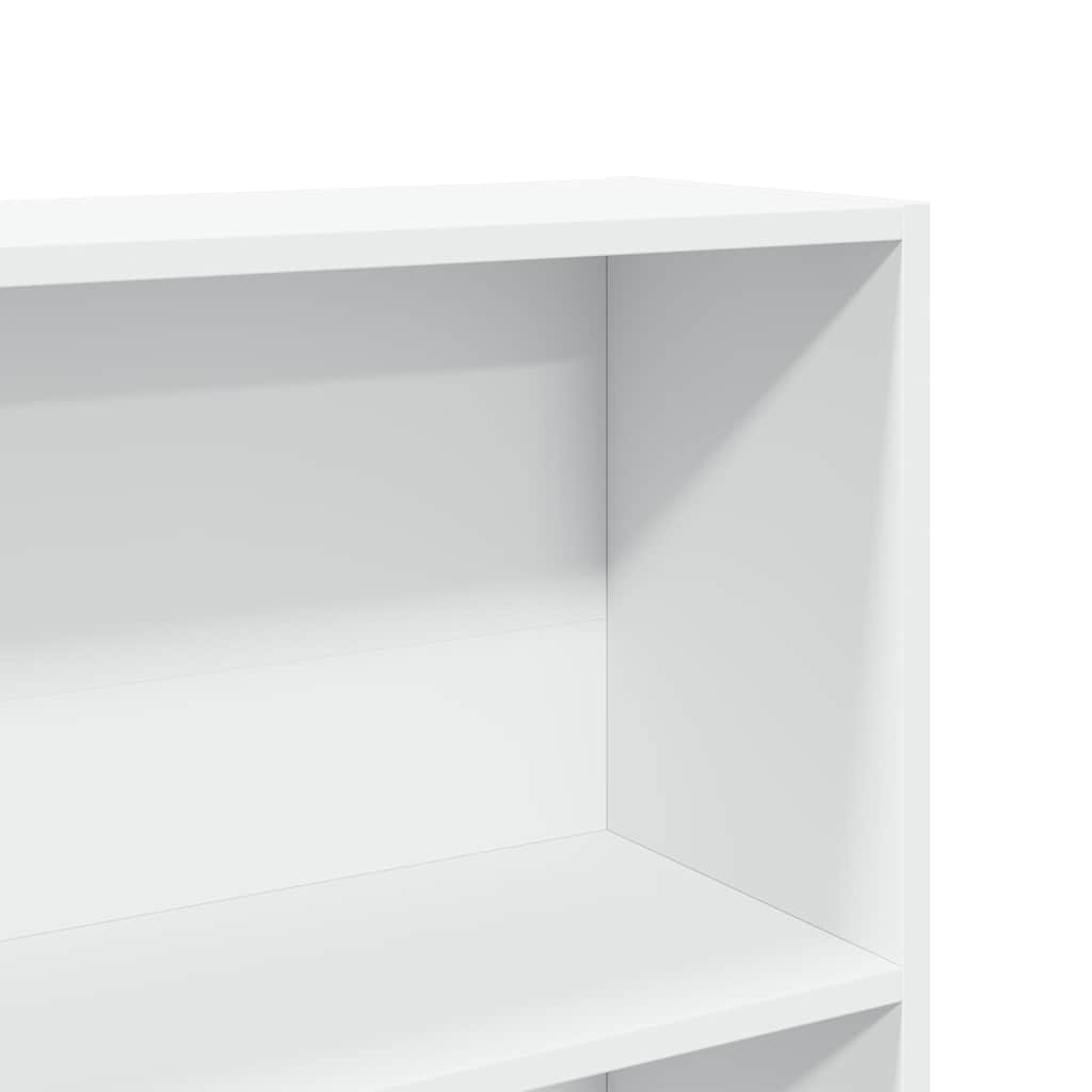 Βιβλιοθήκη Λευκή 80x24x143 εκ. από Επεξεργασμένο Ξύλο - Pakobazaar
