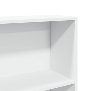 Βιβλιοθήκη Λευκή 80x24x143 εκ. από Επεξεργασμένο Ξύλο - Pakobazaar
