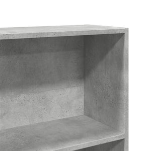 Βιβλιοθήκη Γκρι Σκυροδέματος 80x24x143 εκ. Επεξεργ. Ξύλο - Pakobazaar