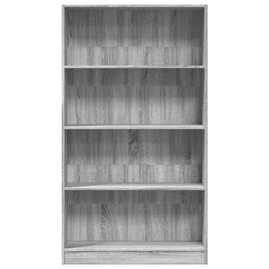 Βιβλιοθήκη Γκρι Sonoma 80x24x143 εκ. από Επεξεργασμένο Ξύλο - Pakobazaar