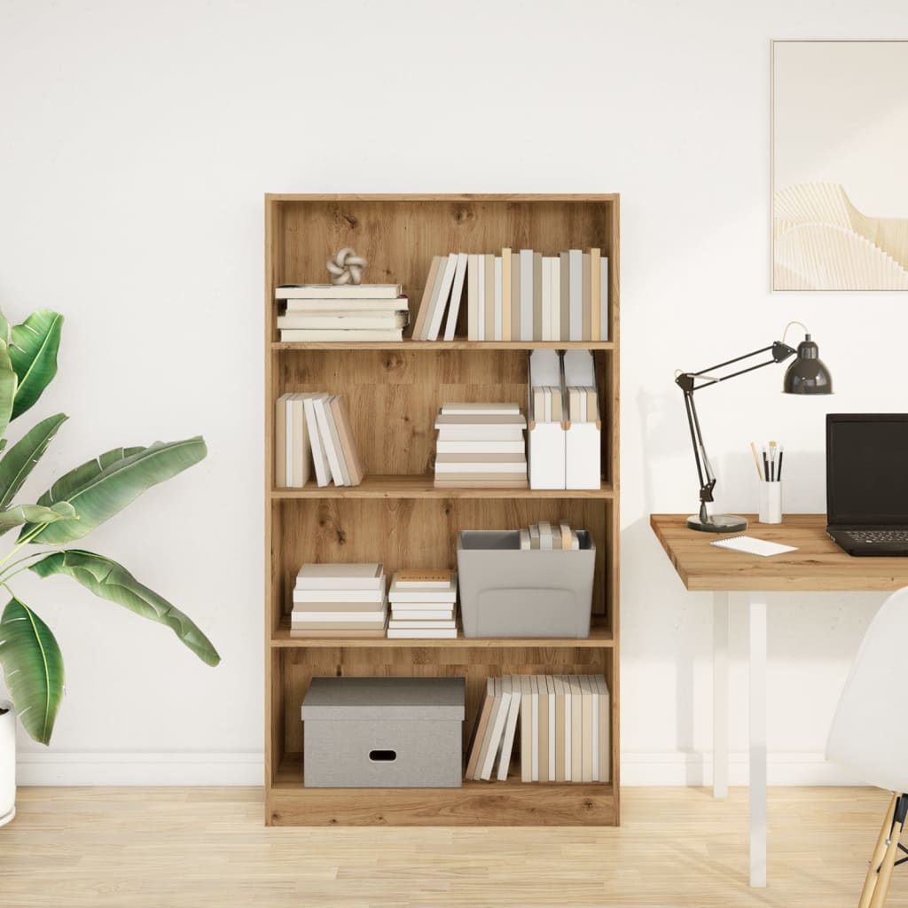 Βιβλιοθήκη Αρτισιανή Δρυς 80x24x143 εκ. από Επεξεργασμένο Ξύλο - Pakobazaar