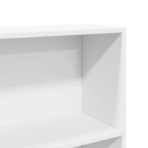 Βιβλιοθήκη Λευκή 80x24x176 εκ. από Επεξεργασμένο Ξύλο - Pakobazaar