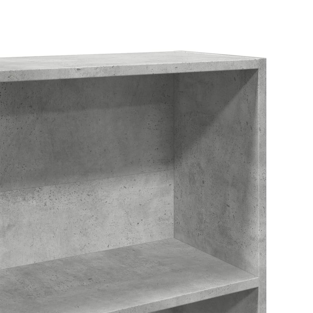 Βιβλιοθήκη Γκρι Σκυροδέματος 80x24x176 εκ. Επεξεργ. Ξύλο - Pakobazaar