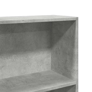 Βιβλιοθήκη Γκρι Σκυροδέματος 80x24x176 εκ. Επεξεργ. Ξύλο