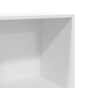 Βιβλιοθήκη Λευκή 40x30x114 εκ. από Επεξεργασμένο Ξύλο - Pakobazaar