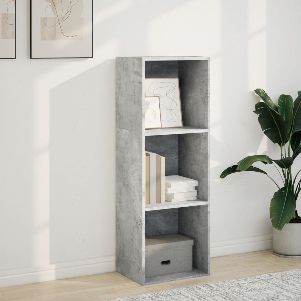 Βιβλιοθήκη Γκρι Σκυροδέματος 40x30x114 εκ. Επεξεργ. Ξύλο - Pakobazaar