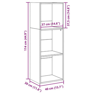 Βιβλιοθήκη Γκρι Σκυροδέματος 40x30x114 εκ. Επεξεργ. Ξύλο - Pakobazaar