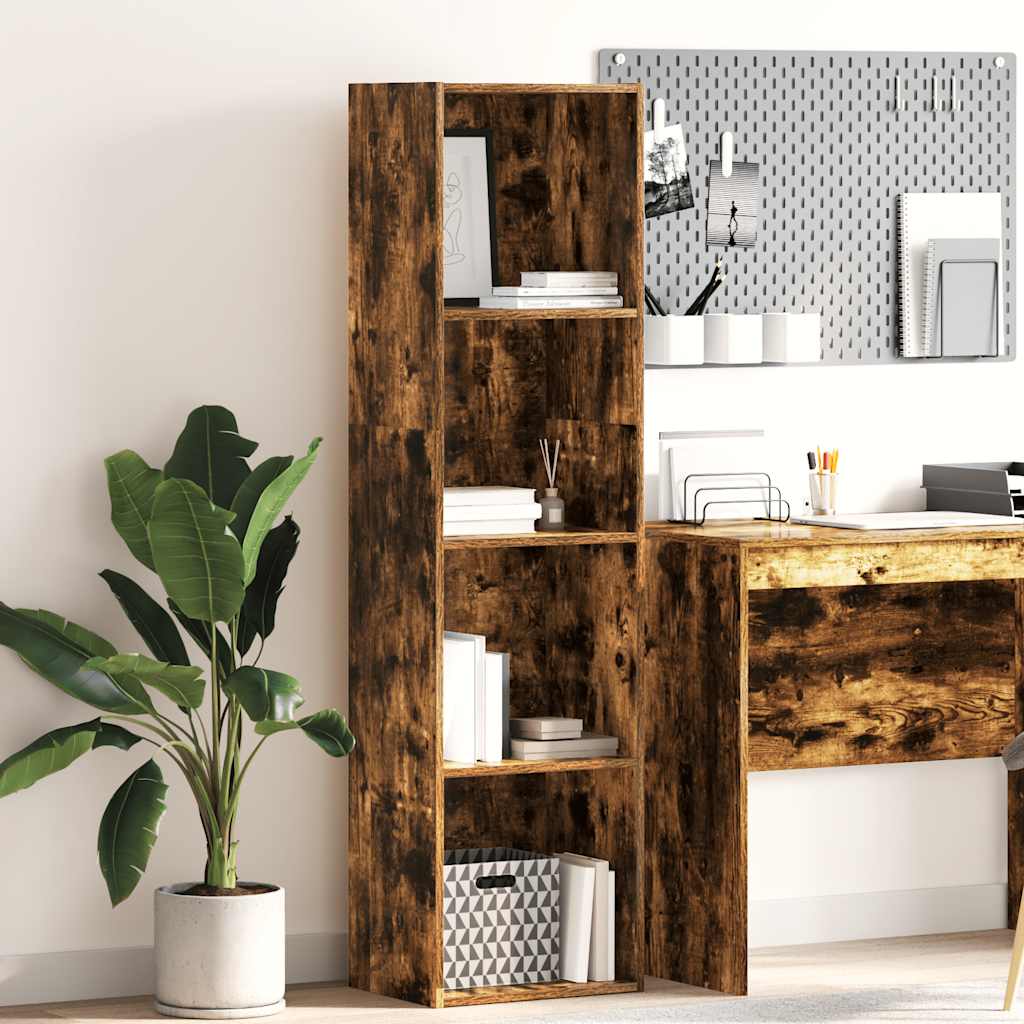 Βιβλιοθήκη Καπνιστή Δρυς 40x30x152 εκ. από Επεξεργασμένο Ξύλο