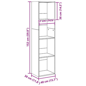 Βιβλιοθήκη Αρτισιανή Δρυς 40x30x152 εκ. από Επεξεργασμένο Ξύλο - Pakobazaar