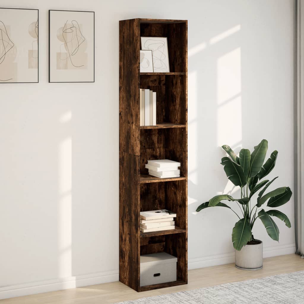 Βιβλιοθήκη Καπνιστή Δρυς 40x30x189 εκ. από Επεξεργασμένο Ξύλο - Pakobazaar