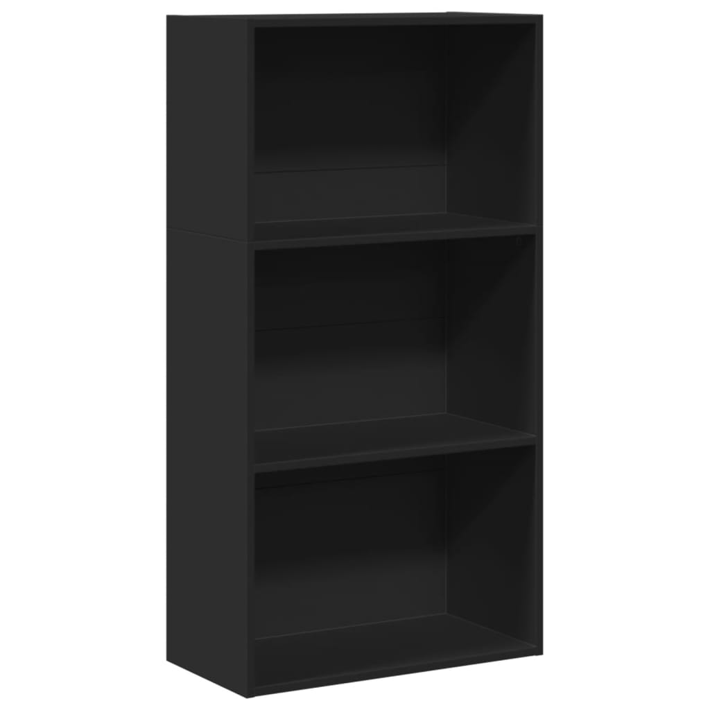 Βιβλιοθήκη Μαύρη 60x30x114 εκ. από Επεξεργασμένο Ξύλο