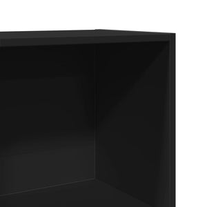 Βιβλιοθήκη Μαύρη 60x30x114 εκ. από Επεξεργασμένο Ξύλο