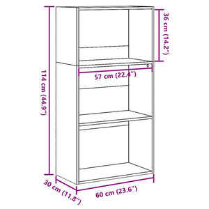 Βιβλιοθήκη Sonoma Δρυς 60x30x114 εκ. από Επεξεργασμένο Ξύλο - Pakobazaar