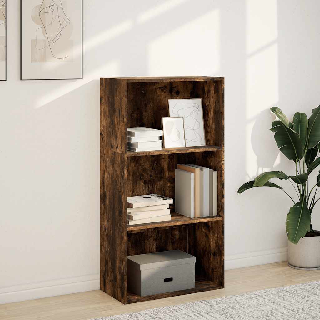 Βιβλιοθήκη Καπνιστή Δρυς 60x30x114 εκ. από Επεξεργασμένο Ξύλο