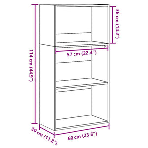Βιβλιοθήκη Δρυς Αρτιζίας 60x30x114 cm Ξύλινη κατασκευή - Pakobazaar