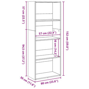 Βιβλιοθήκη Sonoma Δρυς 60x30x152 εκ. από Επεξεργασμένο Ξύλο