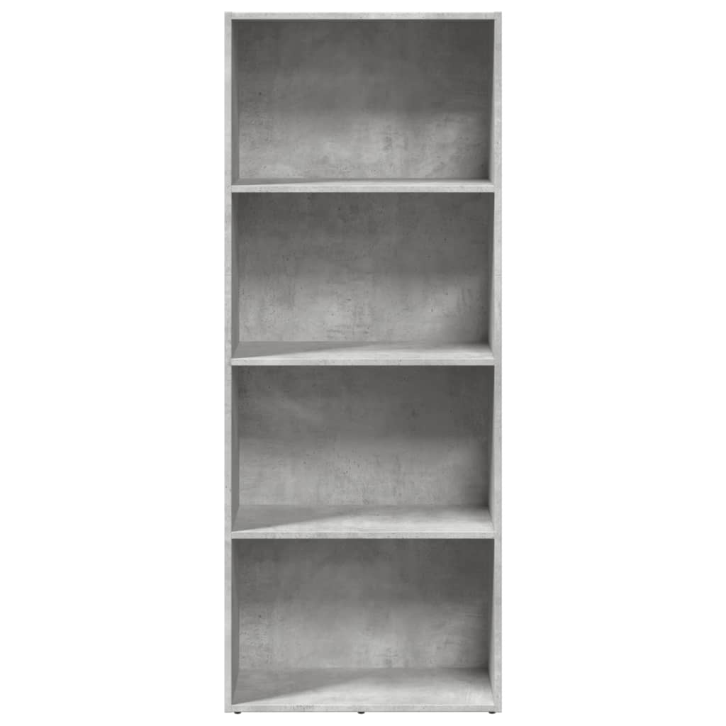 Βιβλιοθήκη Γκρι Σκυροδέματος 60x30x152 εκ. Επεξεργ. Ξύλο - Pakobazaar