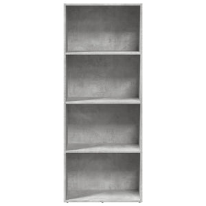 Βιβλιοθήκη Γκρι Σκυροδέματος 60x30x152 εκ. Επεξεργ. Ξύλο - Pakobazaar