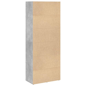 Βιβλιοθήκη Γκρι Σκυροδέματος 60x30x152 εκ. Επεξεργ. Ξύλο - Pakobazaar