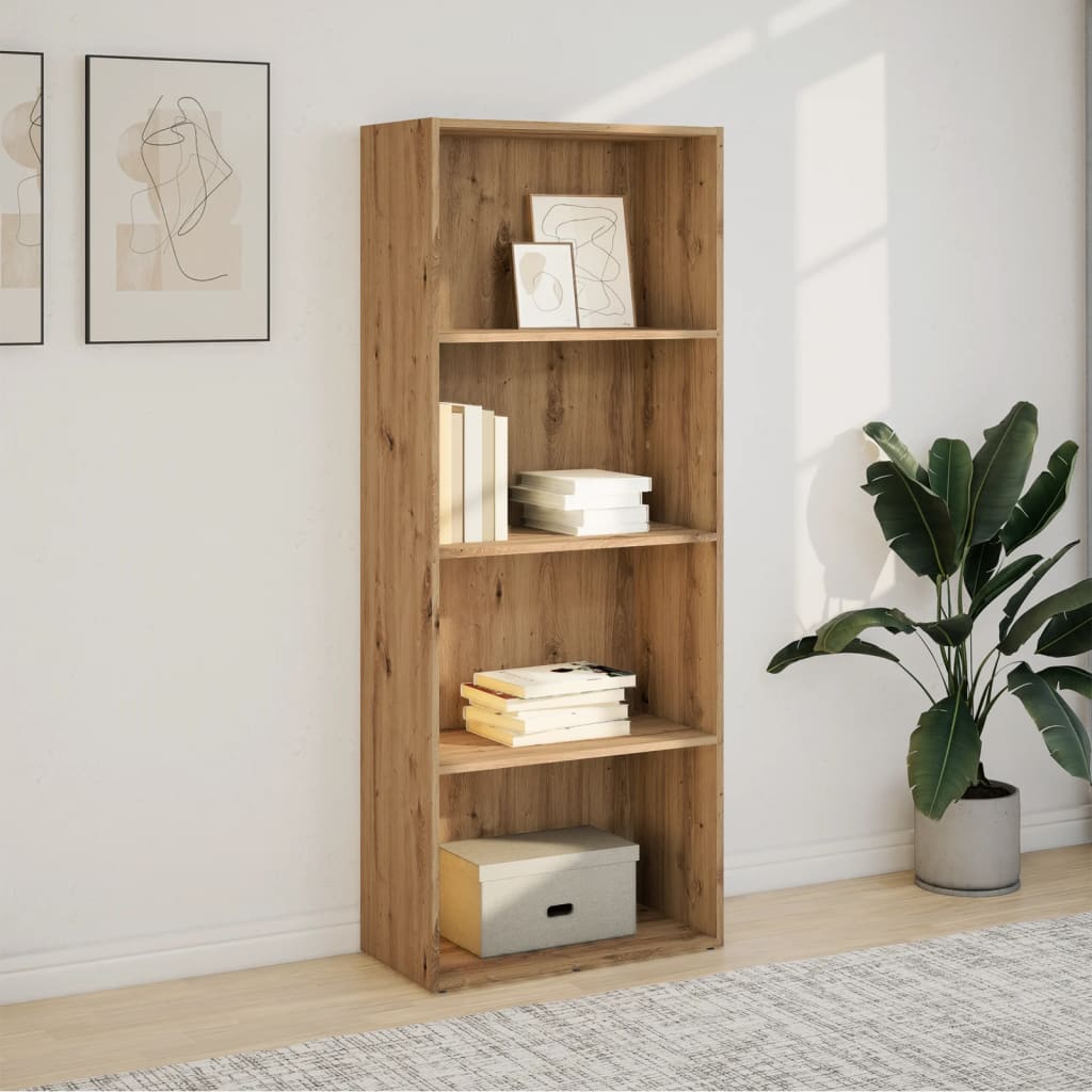 Βιβλιοθήκη Αρτισιανή Δρυς 60x30x152 εκ. από Επεξεργασμένο Ξύλο - Pakobazaar