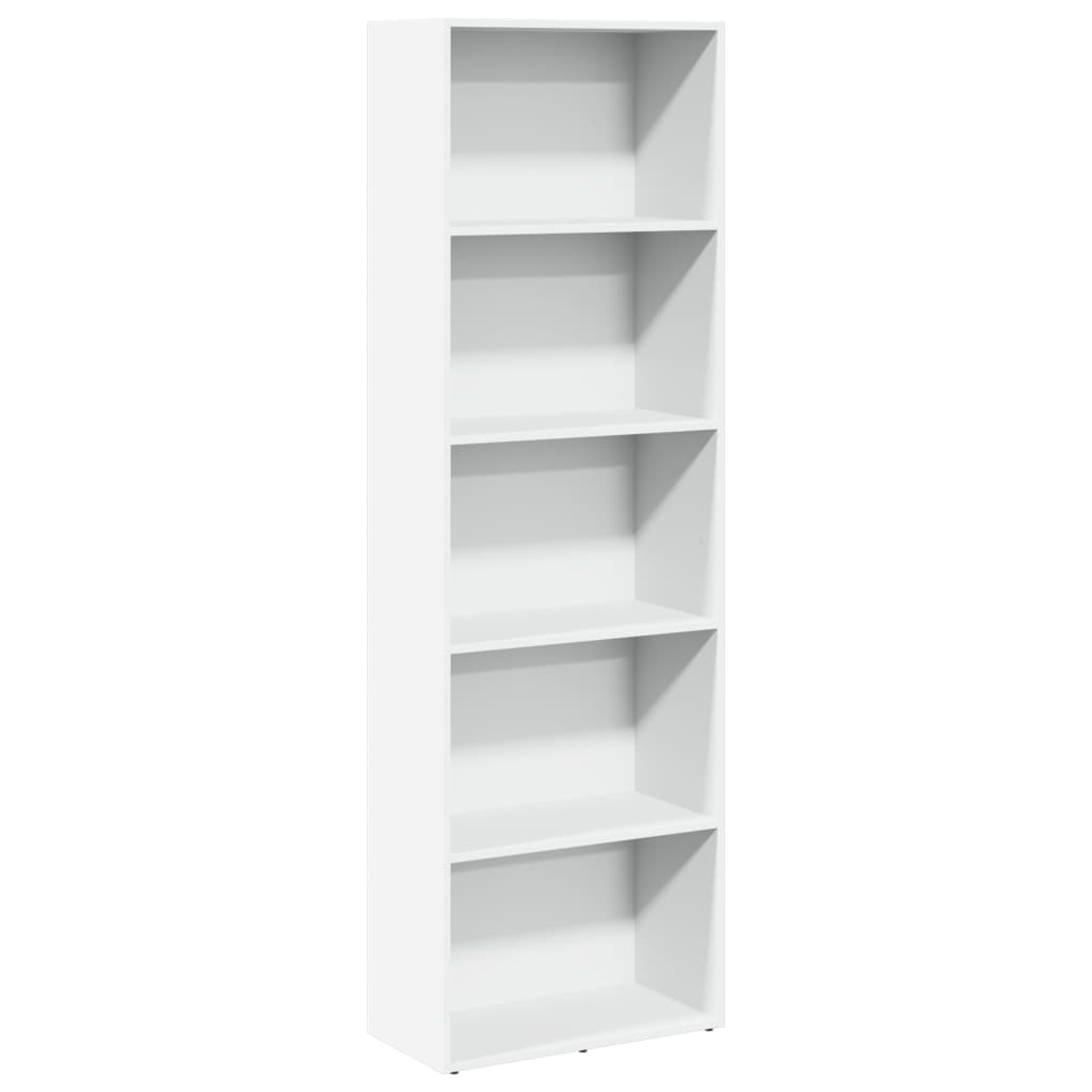 Βιβλιοθήκη Λευκή 60x30x189 εκ. από Επεξεργασμένο Ξύλο