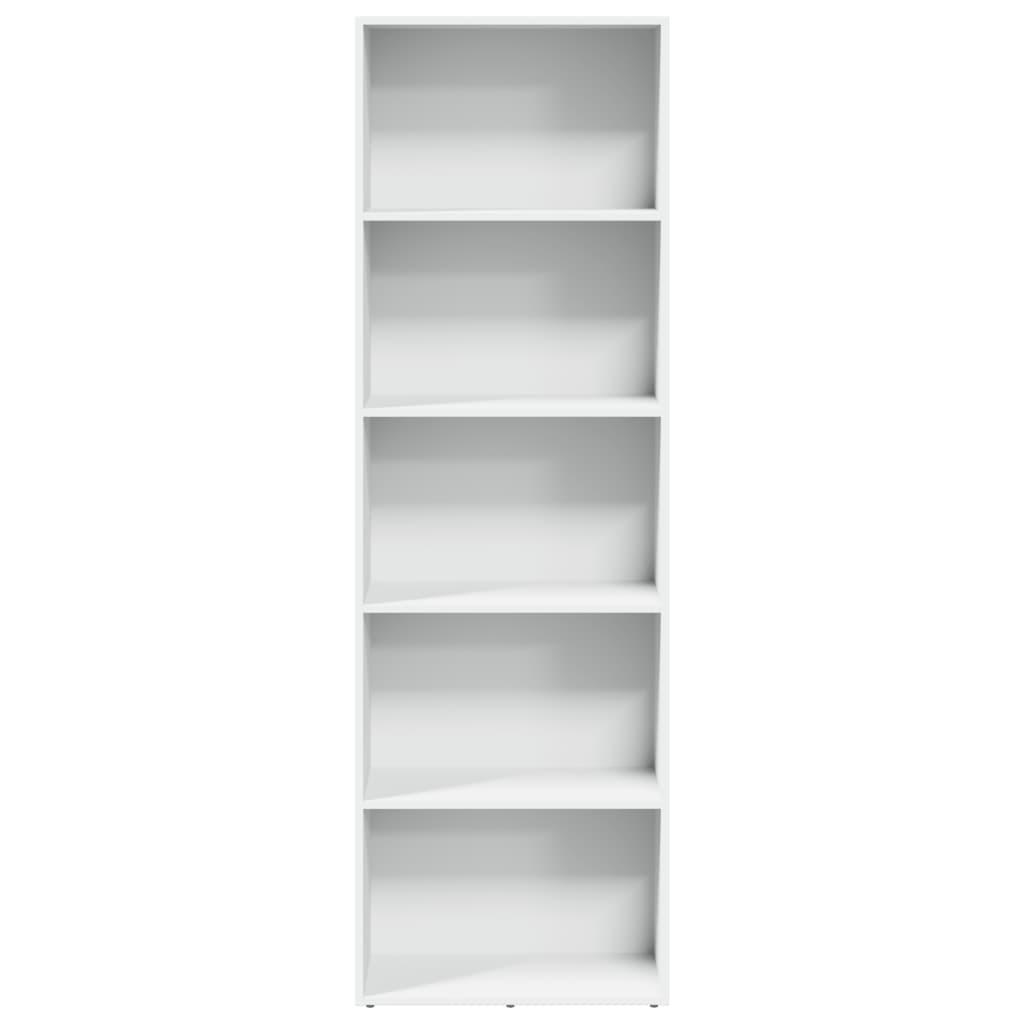 Βιβλιοθήκη Λευκή 60x30x189 εκ. από Επεξεργασμένο Ξύλο