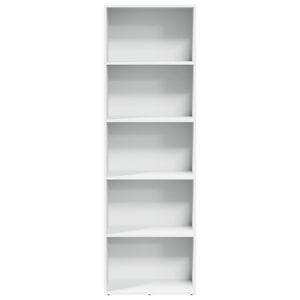 Βιβλιοθήκη Λευκή 60x30x189 εκ. από Επεξεργασμένο Ξύλο