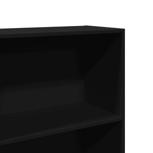 Βιβλιοθήκη Μαύρη 60x30x189 εκ. από Επεξεργασμένο Ξύλο