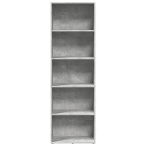 Βιβλιοθήκη Γκρι Σκυροδέματος 60x30x189 εκ. Επεξεργ. Ξύλο - Pakobazaar