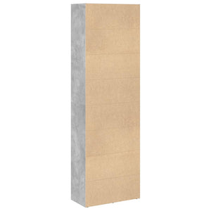 Βιβλιοθήκη Γκρι Σκυροδέματος 60x30x189 εκ. Επεξεργ. Ξύλο - Pakobazaar