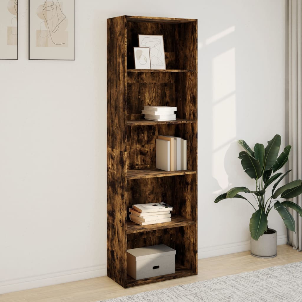 Βιβλιοθήκη Καπνιστή Δρυς 60x30x189 εκ. από Επεξεργασμένο Ξύλο - Pakobazaar