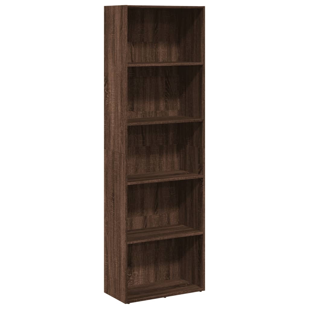 Βιβλιοθήκη καφέ δρυς 60x30x189 εκ. από Επεξεργασμένο Ξύλο