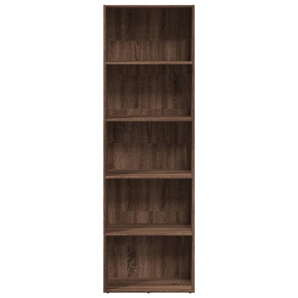 Βιβλιοθήκη καφέ δρυς 60x30x189 εκ. από Επεξεργασμένο Ξύλο